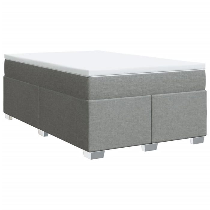 Maison Exclusive - Sommier à lattes de lit avec matelas Gris clair 120x200cm Tissu