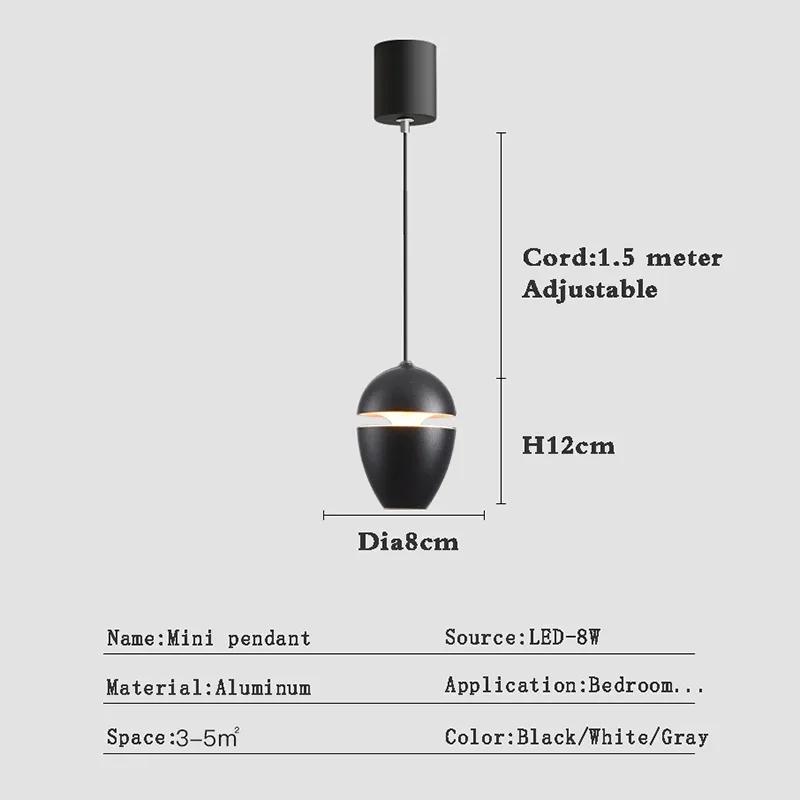 Lamp Nordic Minimalist Modern Bedside Pendant Light Fixtures , Single-Light Ceiling Light Fixture For Bedroom, Kitchen, Entryway
