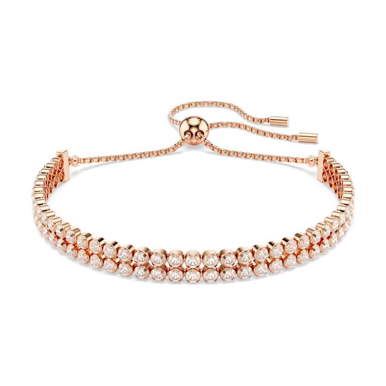 Swarovski Double Layered Crystal Design Bracelet Women bracelet Rose-Gold 5677823 Box (Random Color)