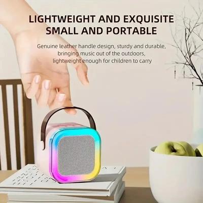 K12 Karaoke-Maschine Tragbares Bluetooth 5.3 PA-Lautsprechersystem mit 1-2 drahtlosen Mikrofonen für den Heim- und Familiengesang Kindergeschenke