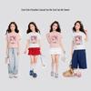 Girls' Sweet Cartoon Print Short Sleeve T-Shirt