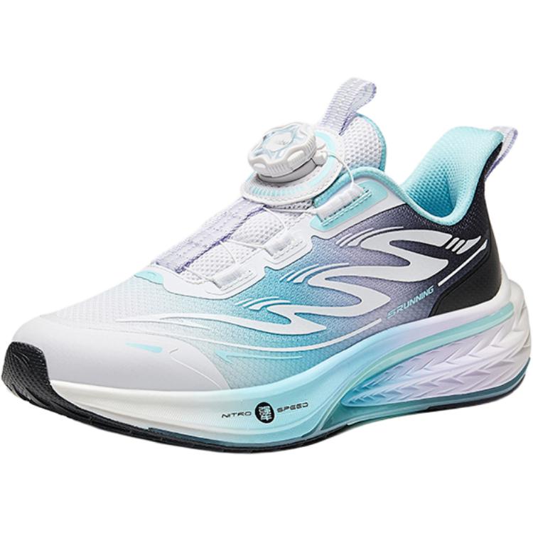 Anta Kids Resilient Technology No-Tie Rotating Buckle Rebound Lightweight Shock Absorption Low-Top Running Shoes Kids Running Shoes 322445516-2