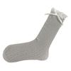 Student Elegant Hollowed Out Lace Ruffle Frilly Socks Women Japanese Style Middle Tube Calf Socks with Ribbon Bowknot