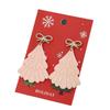 New Christmas earrings, bow polka dot studs, pink Christmas tree earrings, earrings.
