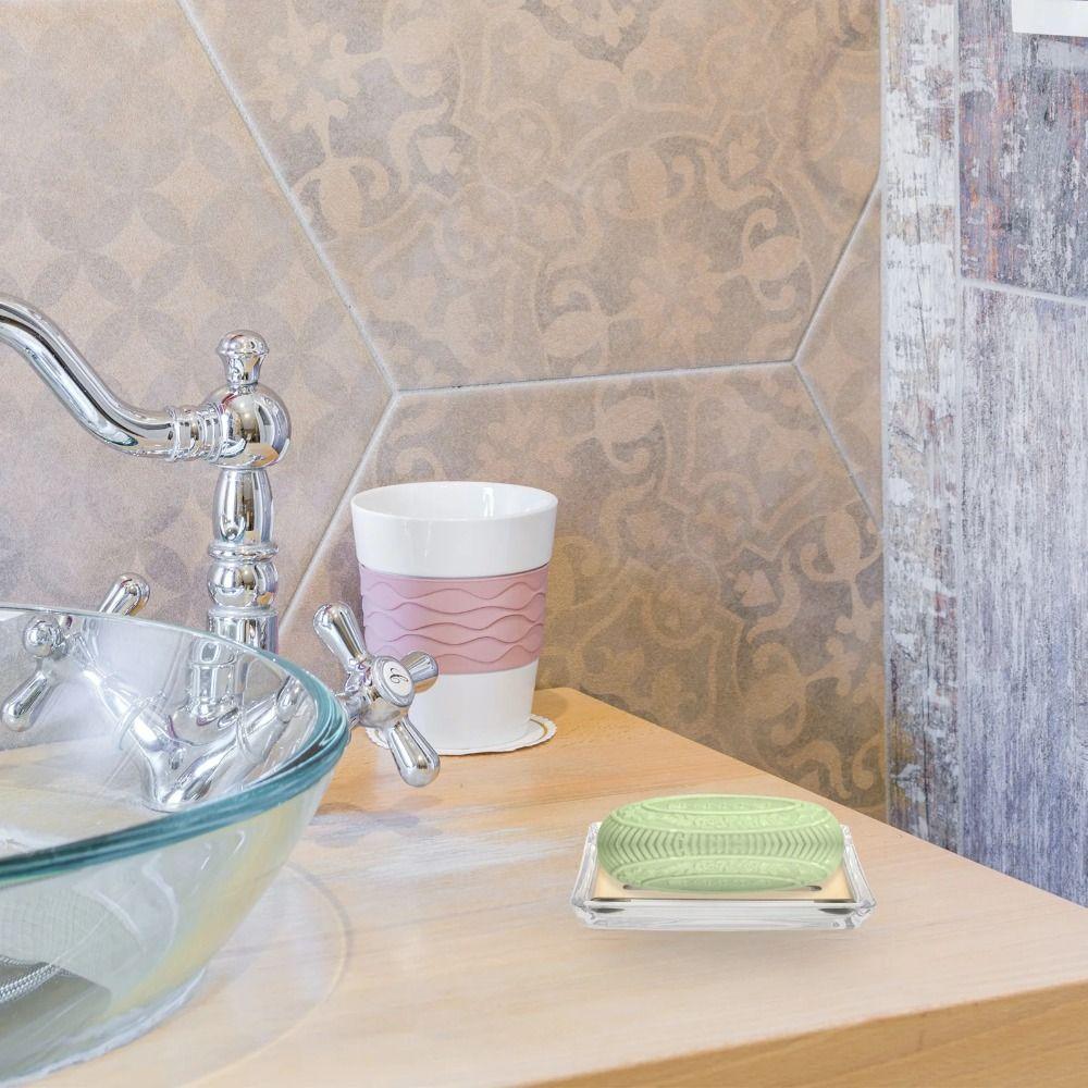 Dual Layer Glass Soap Dish Draining Rack Soap Organizer Rustproof Transparent Soap Box Shower