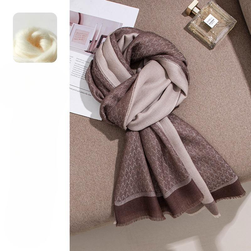 Men's Scarf Pure Cashmere Scarf Jacquard Small Diamond Print Scarf High End Gift