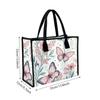 Butterfly Floral Print Tote Bag Fashion Casual Handbag for Daily Shopping Travel Women Portable Lightweight Shoulder Bag
