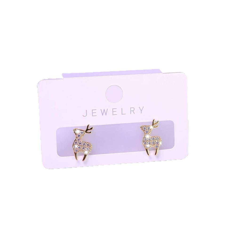 Elegant Petite Fawn Stud Earrings for Women - Fashionable Christmas Holiday Jewelry Gift