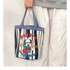 Cute illustration printed bucket bag handbag canvas bag girl heart bag bento bag work small bag