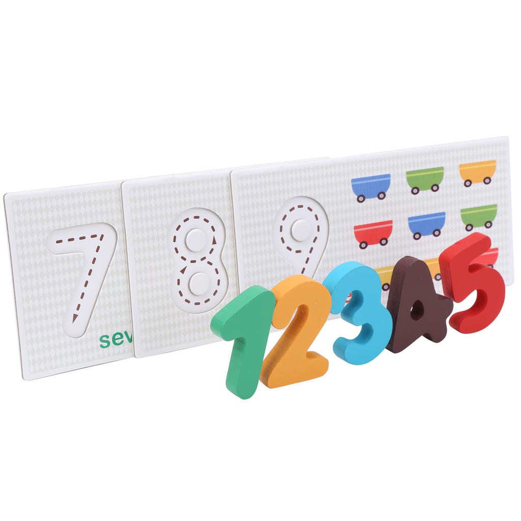 Toddler Kids Math Flash Cards Wooden Number Blocks Cards Children rly Educational Toy