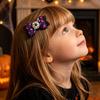 Festive Hair Styling Tools Halloween Glitter Bow Clips for Kids Baby Girls, Double Layer Shiny Party Barrettes Ghost/Pumpkin/Eyeball Bowtie