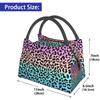 High Capacity Colorful Leopard Lunch Bag Women Insulated Portable Reusable Waterproof Cute Lunch Bags for Teen Girls Lunch Boxes