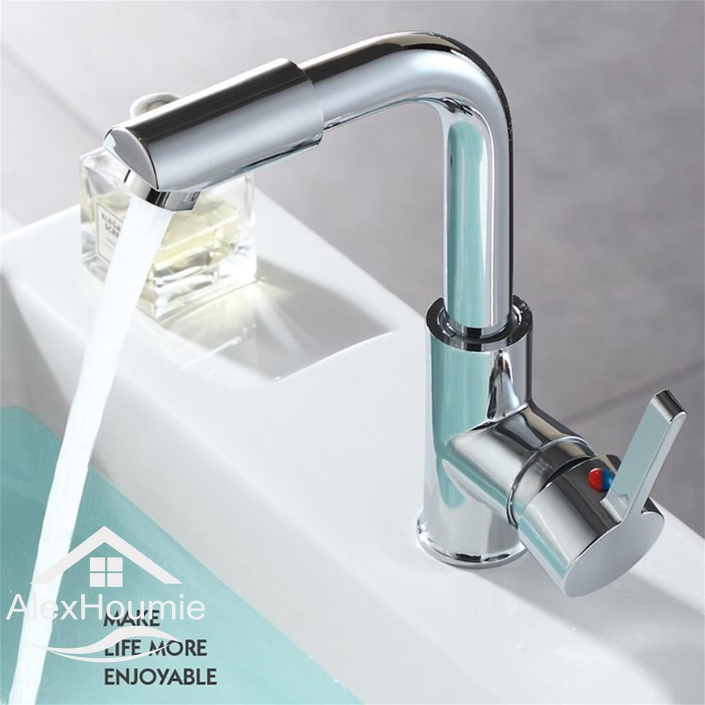 Cold and Hot Water Faucet In Bathroom New Type Washbasin Faucet Sink Faucet Singel Handel Single Hole Deck Mounted Chrome