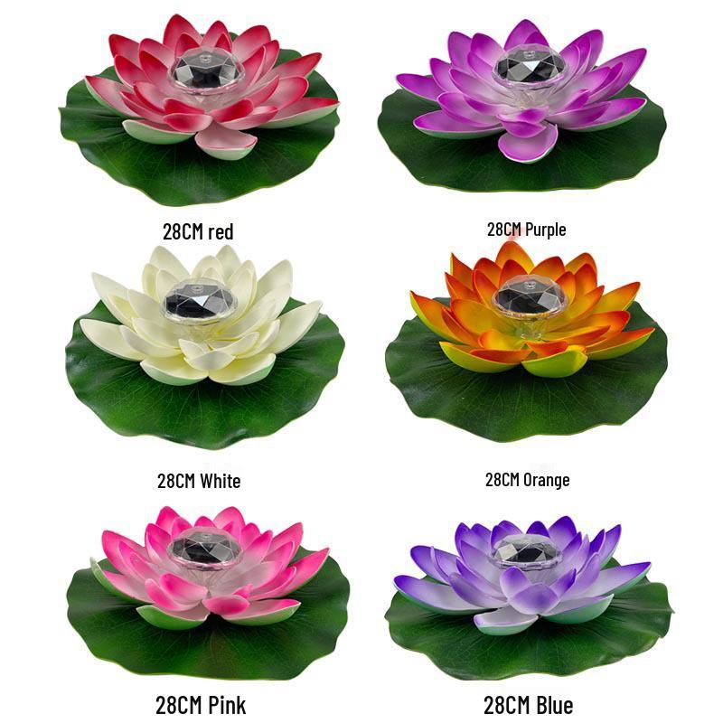 Solar LED Floating Lotus Light for Outdoor Pools and Courtyards