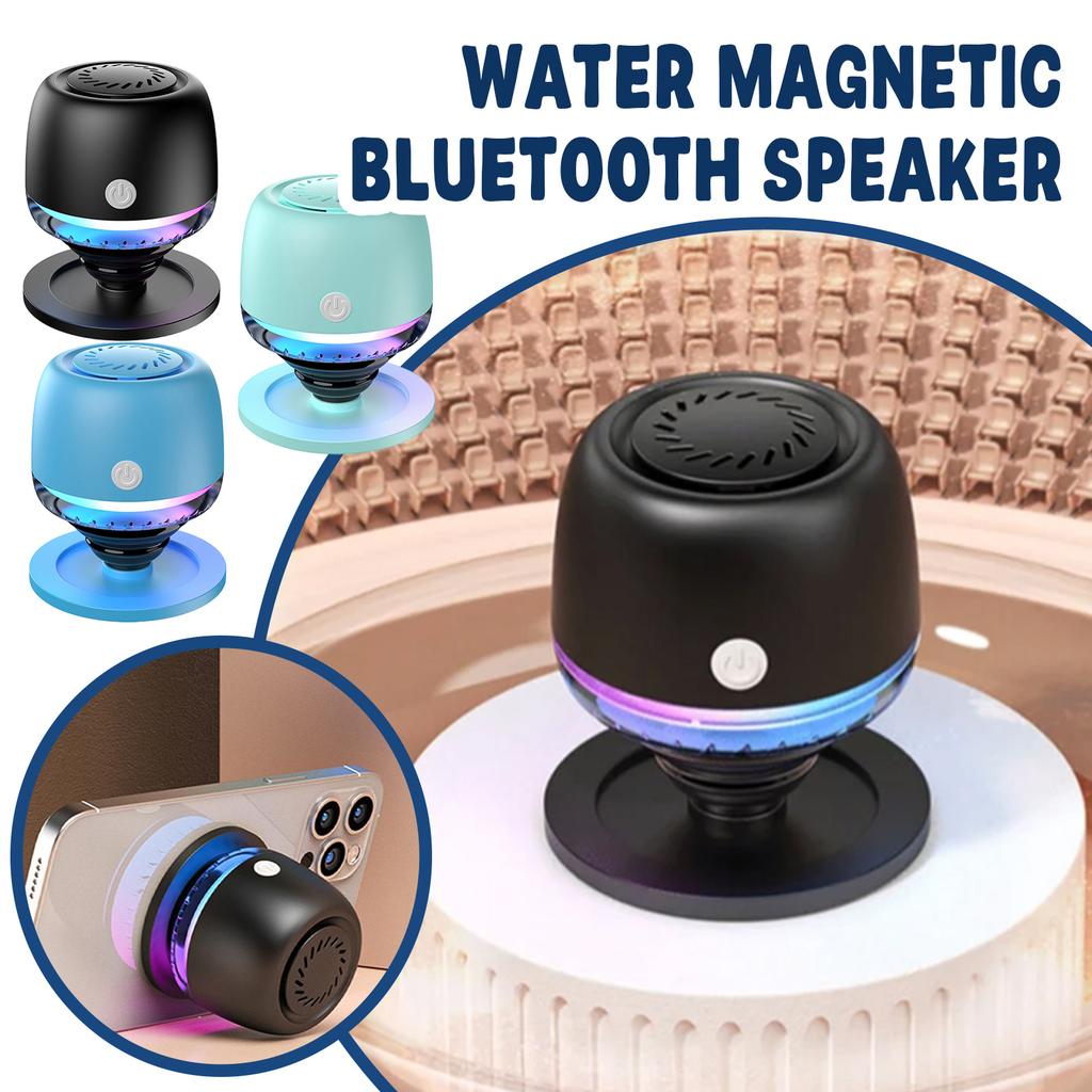 Magnetic Water Proof Bluetooth Speaker With Lighting,small Wireless Speaker ,volume Knob & 360° Sound. Portable For Home, Outdoors & Bathroom