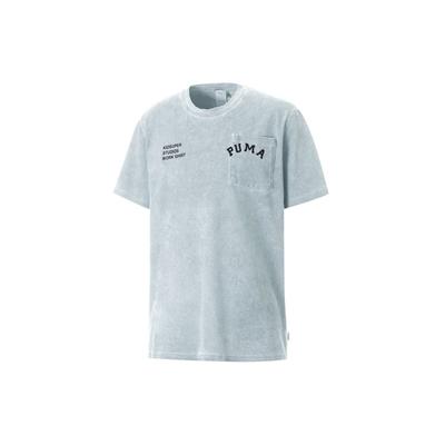 Kidsuper Studios Puma X Kidsuper Studios Co-Branded Distressed Sports Short Sleeve T-Shirt Men Tops Light-Grey 531142-09