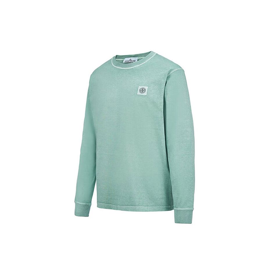 Stone Island Fw22 Solid Logo Crewneck Sweatshirt Men sweatshirt Grass-Green 771521842-V0155