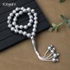 Electroplated Star & Moon 33-Bead Tasbih Bracelet - Middle Eastern Muslim Prayer Beads