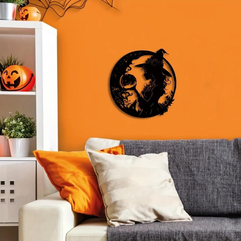 Beautiful Metal Witch Wall Art - Add a Magical Touch To Your Home Decor | Unique Wall Hanging for a Spooky, Stylish Accent
