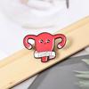 Unique Cartoon Uterus Shaped Alloy Brooch Creative Personalized Enamel Pin For All Genders