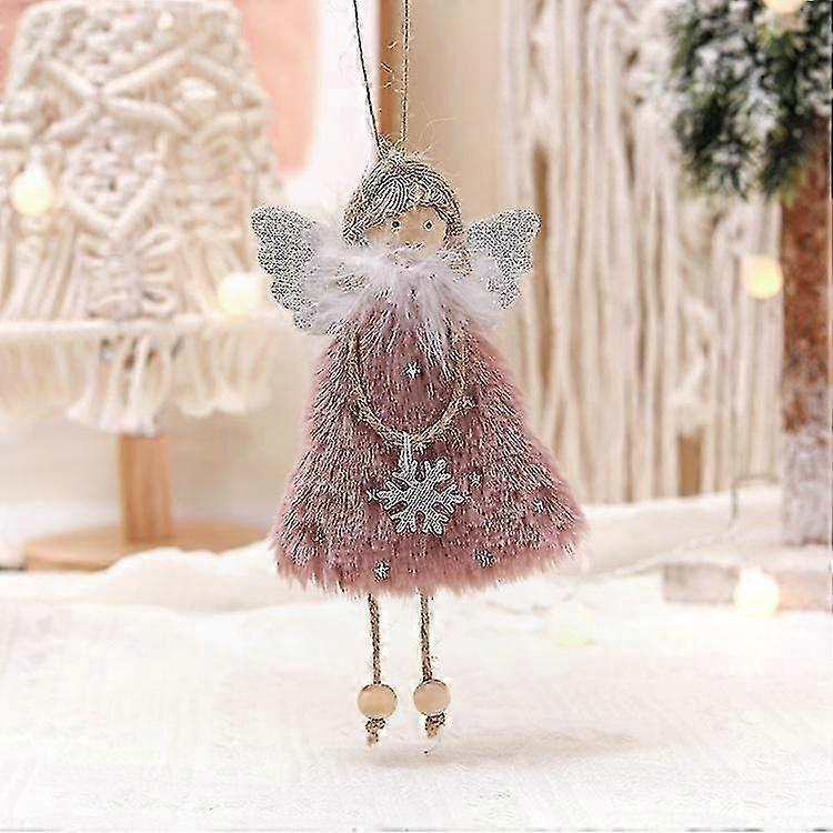 Festive Angel Doll Ornaments for Christmas Tree, Plush Hanging Decor, Multi-Color, 3 Pieces