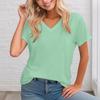 Women's short-sleeved T-shirt solid color design summer tops soft texture comfortable breathable personality daily wear