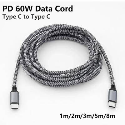 Cablu de Date USB C la PD 60W 1M/2M/3M/5M/8M Încărcător Rapid Cabluri de Încărcare Telefon Porturi Duble Tip C Cabluri de Extensie Pentru iPhone Xiaomi