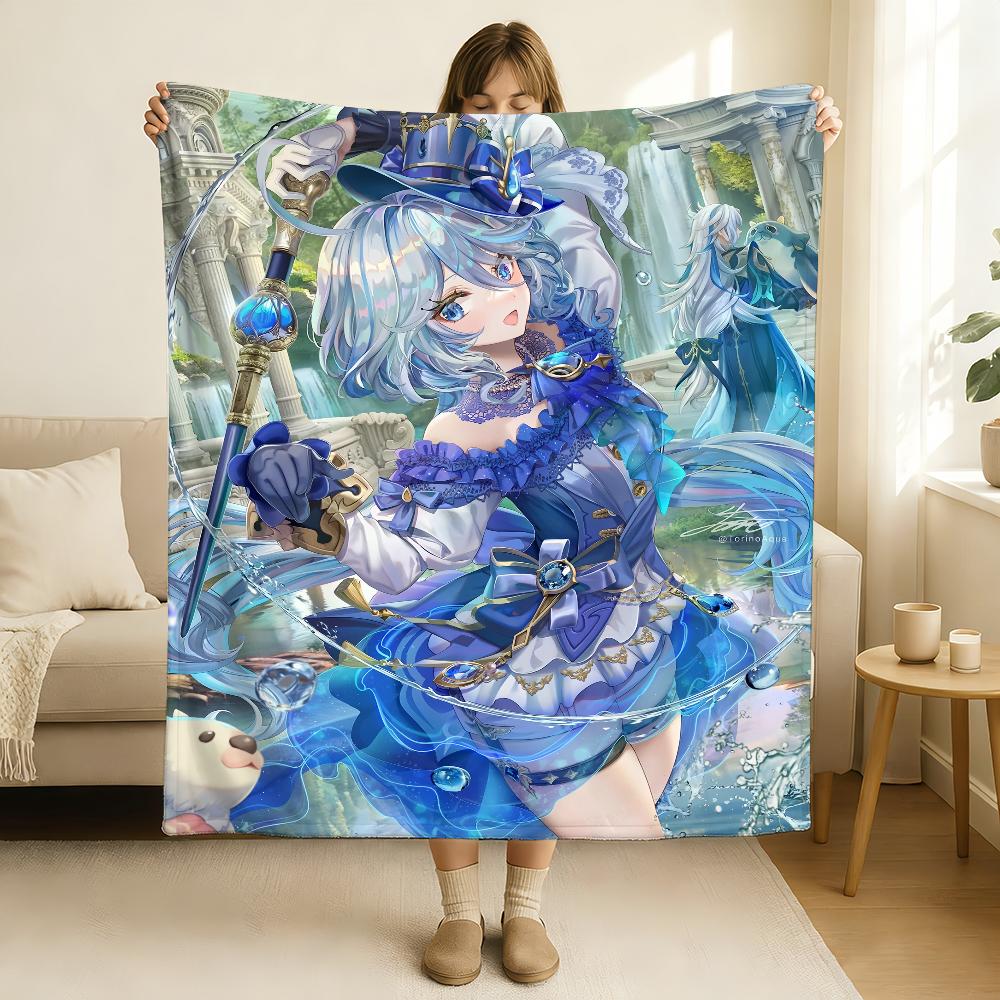 Genshin Impact Game Furina Blanket Soft and Skin Friendly For Couch Bed Napping Bedspread All Seasons Comforter