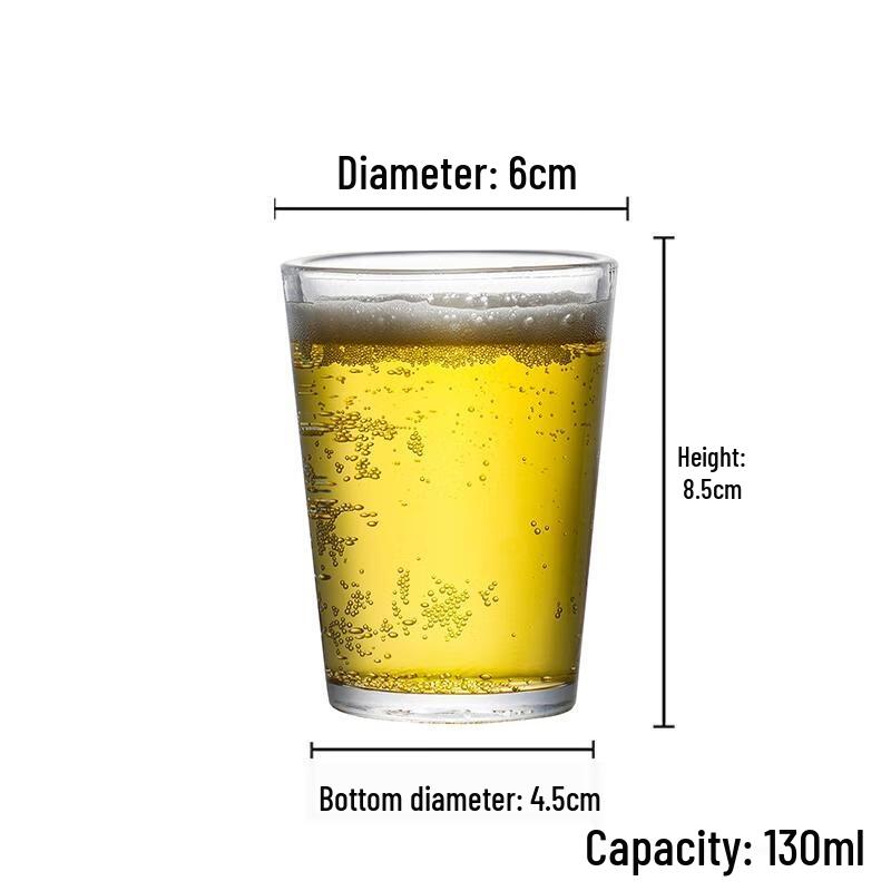 

HANDUNYOU 130ml Tempered Glass Cups (10-Pack)