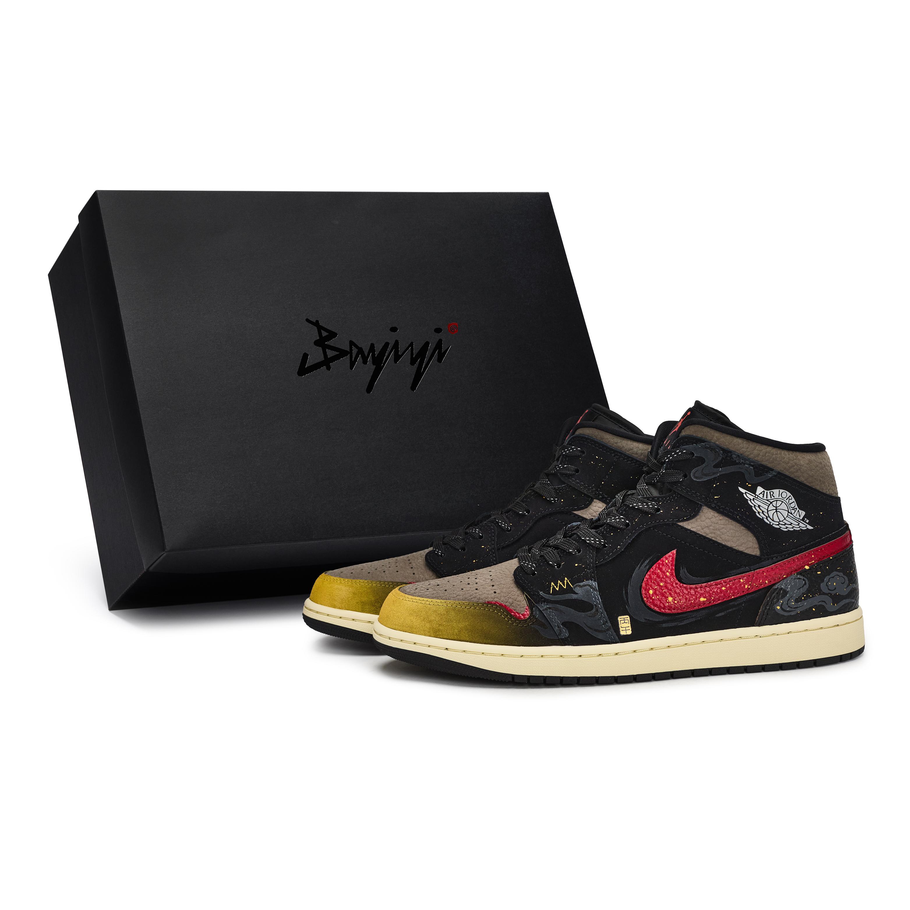 

Jordan Air Jordan 1 811 Manufacturing, Horse Loaded Prosperity, Special Shoe Box Slip Resistant Mid top IB7110-002(Team80-S-BOX) 44