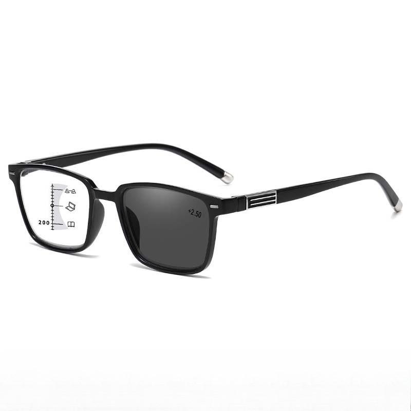 New Fashionable Photochromic Multifocal Presbyopia Glasses Men's Retro Ultra Light High-definition Anti Blue Light Glasses