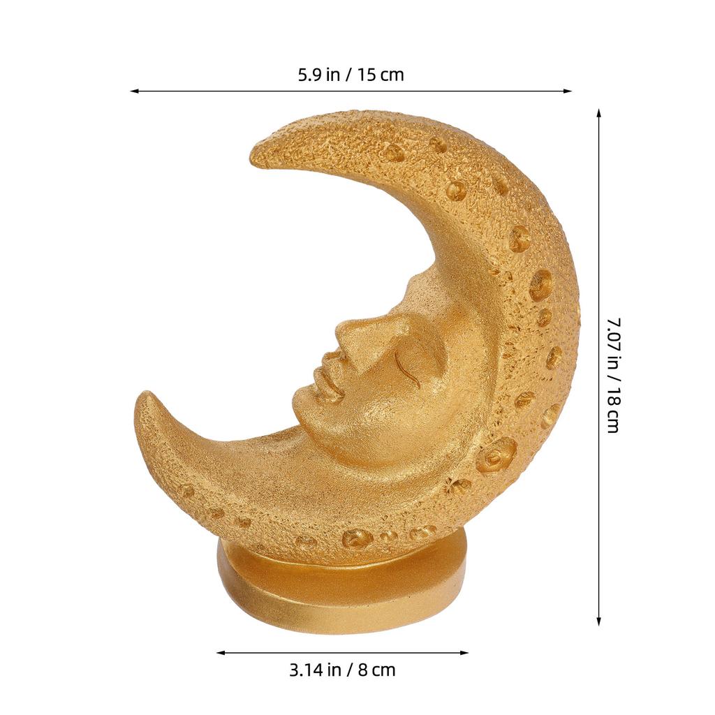 Moon Resin Crafts Statue Eid Mubarak Table Decoration Islamic Decor Ramadan Party Supplies Home Office Ramadan Centerpieces