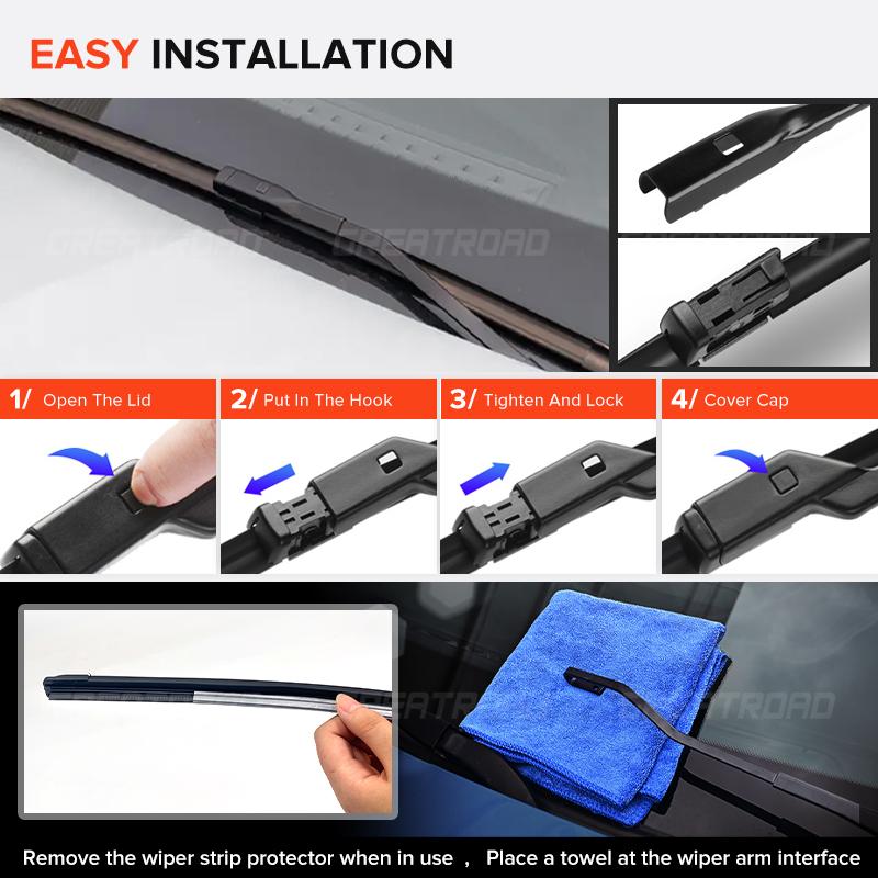 For Volkswagen VW Touareg CR 2018-2025 2019 2020 2025 2025 Wiper Front Wiper Blades Windshield Windscreen Window Brush 26"+21"