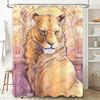 Luxury Lion Printed Shower Curtain Waterproof Fabric For Bathroom Decor Home Decoration Ideas Multicolor Customizable Size Avail