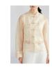 100% Maulbeerseide Jacquard Strickjacke Mantel - Französischer Stil Sommer Oberbekleidung
