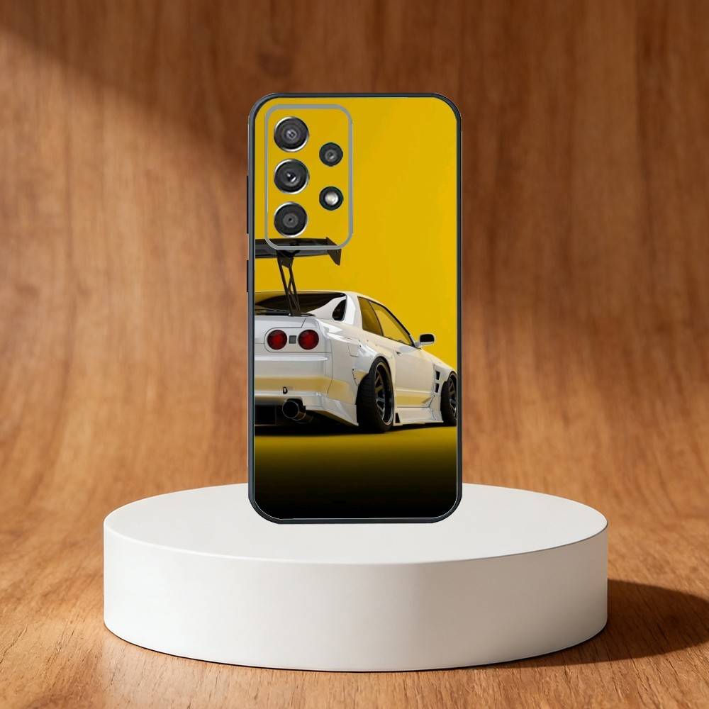 Car JDM R35 Phone Case For Samsung S25,S24,S21,S22,S23,S30,Ultra,S20,Plus,Fe,Note,10,9,5G Black Cover