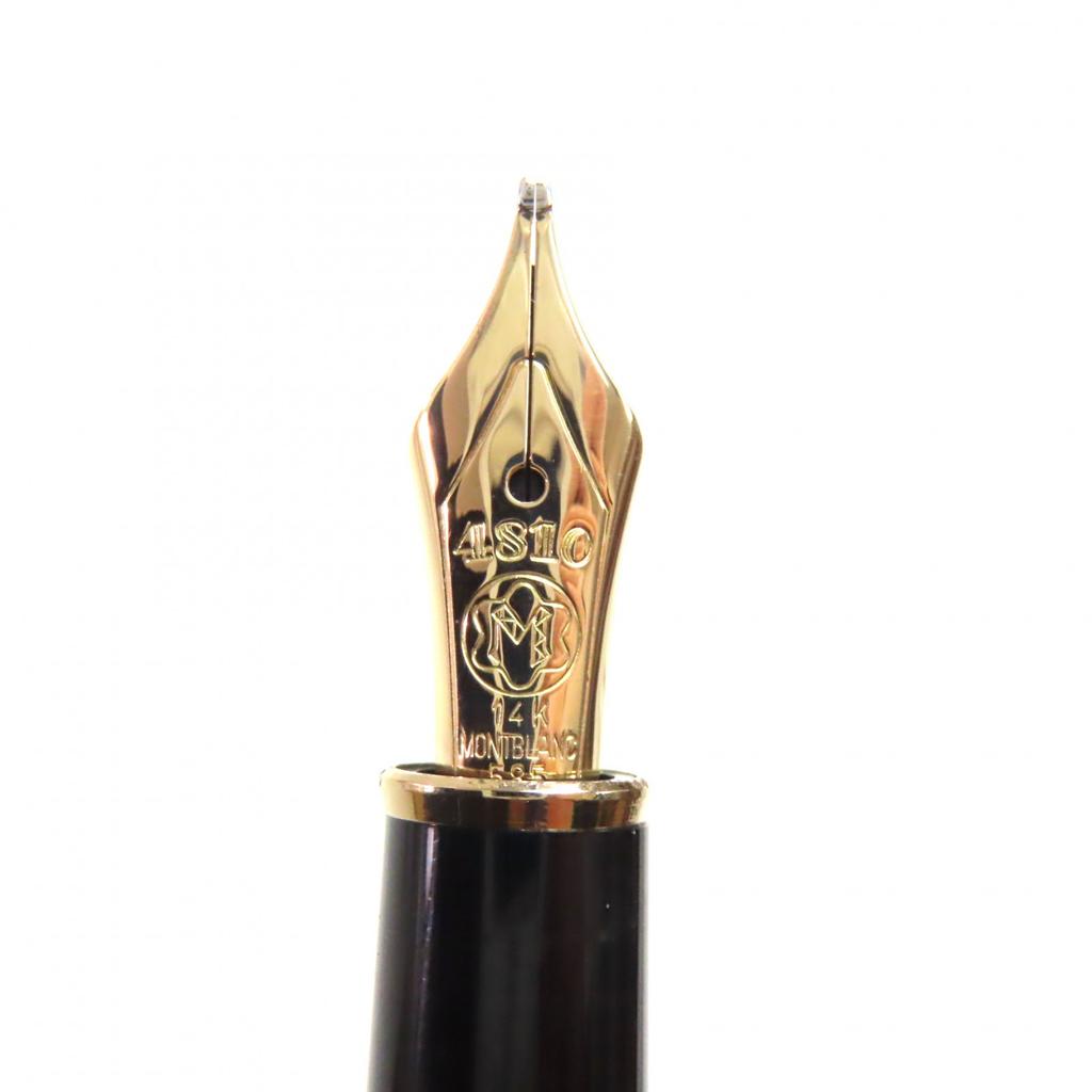 Great MONTBLANC fountain pen Meisterstck Classic white star Black gold 14K mens Used