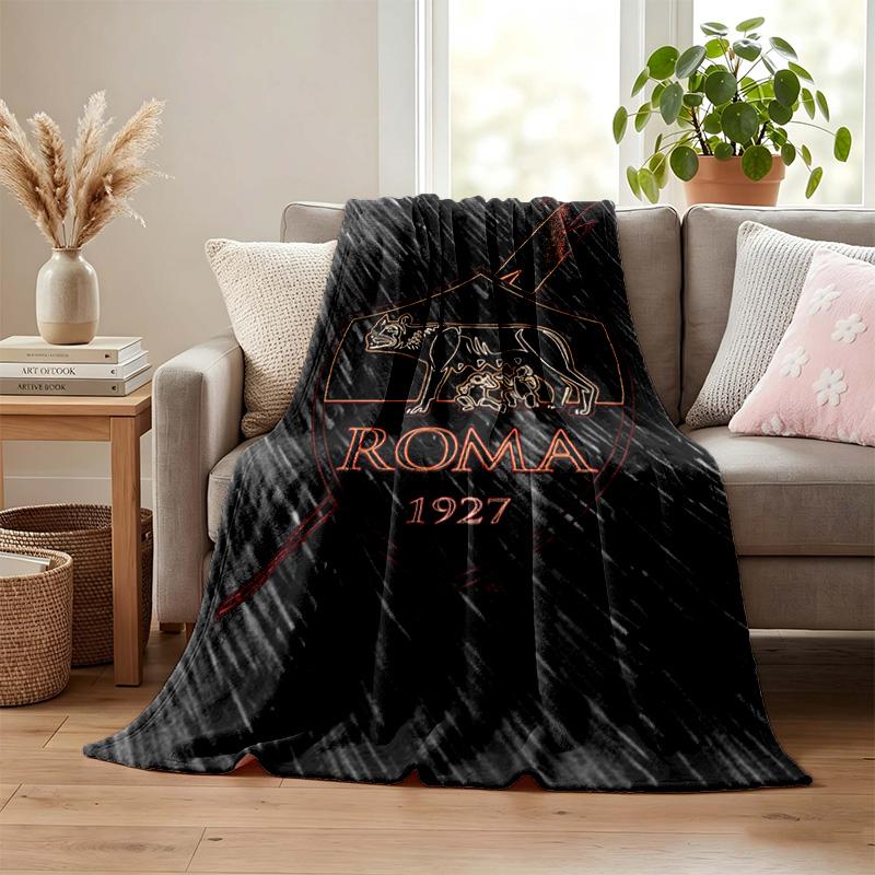 A.S Roma blanket Flannel Blanket Soft Cozy Plush Throw for Sofa Bed Lightweight Home Decor