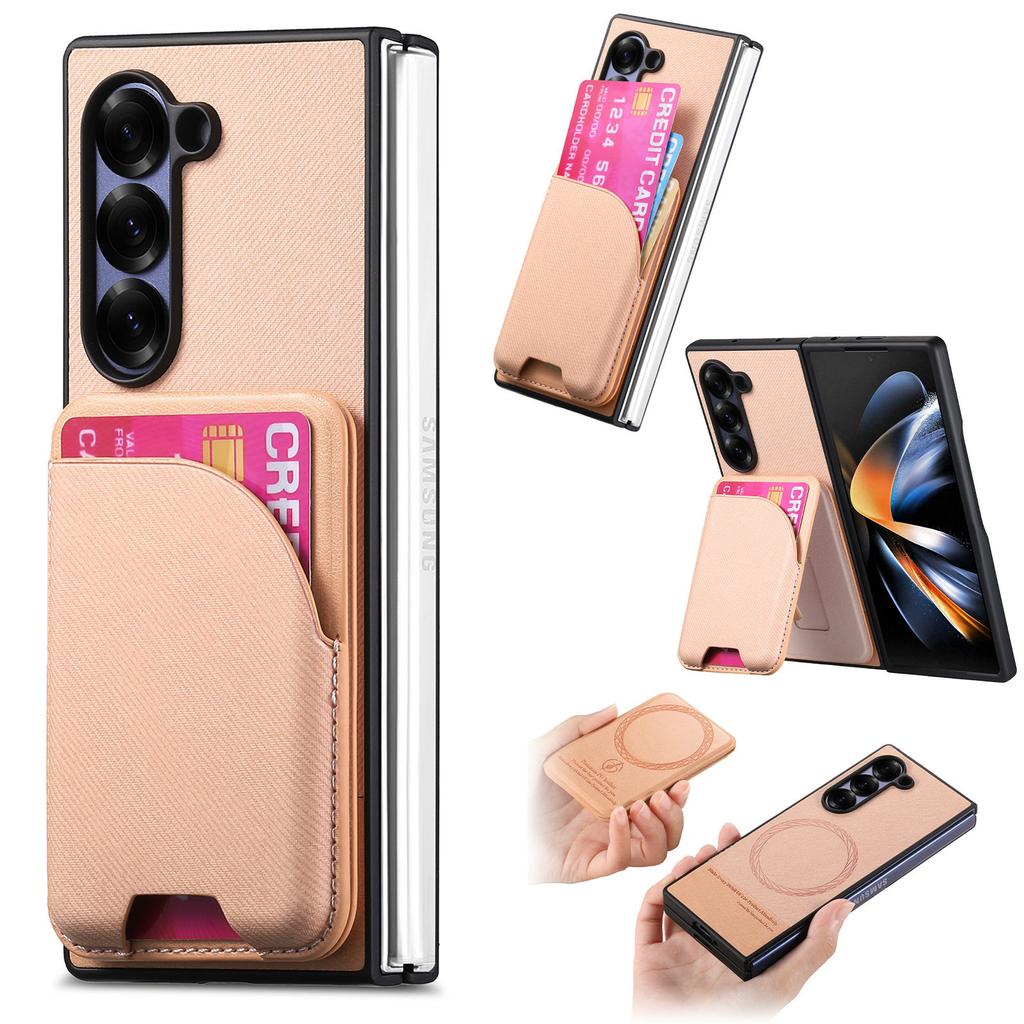 2 In 1 Detachable Cards Solt Wallet Case For Samsung Galaxy Z Flold 6 5 5G Fold6 Fold5 Magnetic Vertical Bag Wirelss Charging