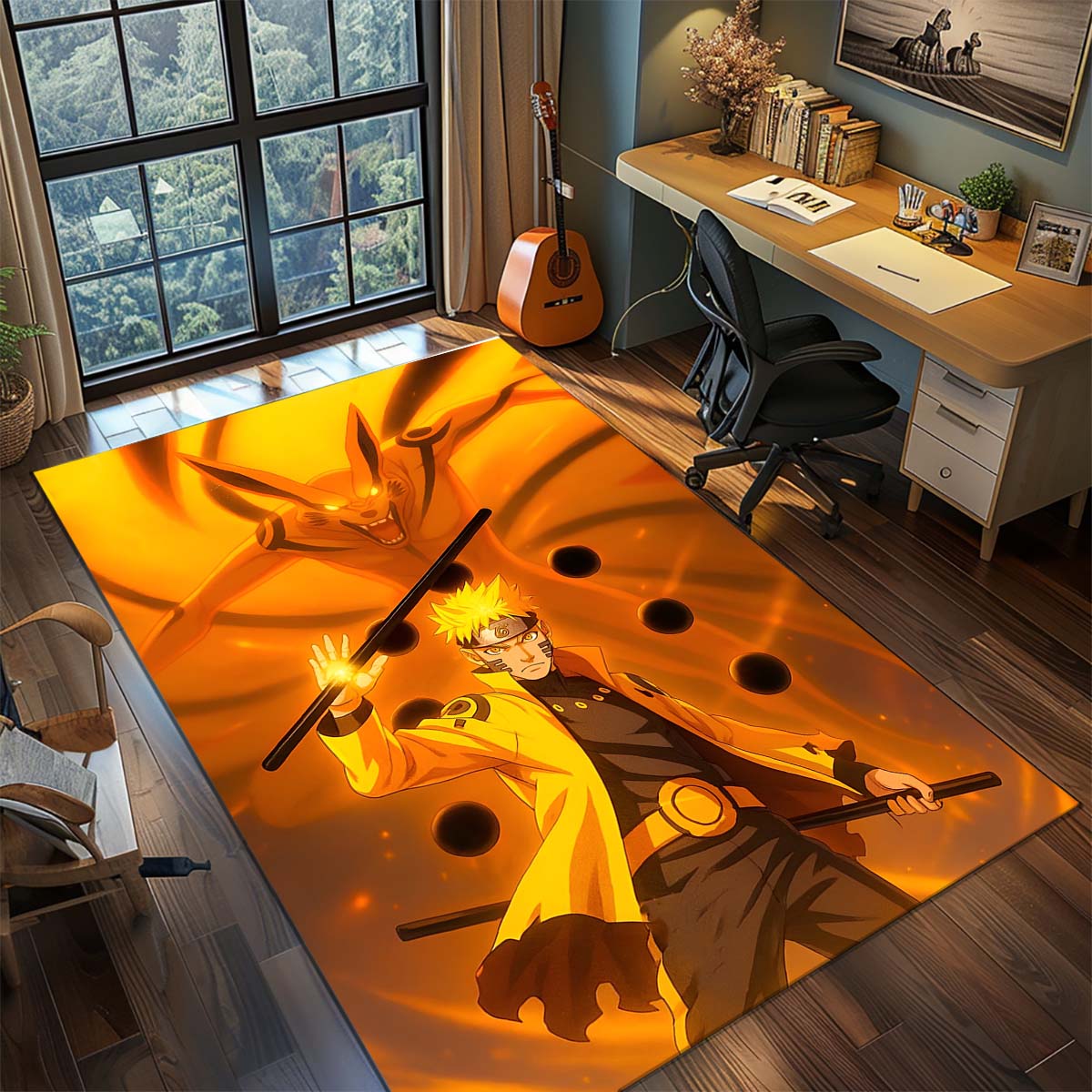

Naruto Anime Rug Carpet Large Area Rug Non Slip Washable Floor Mat Gamer Room Bedroom Home Decor 60x90cm