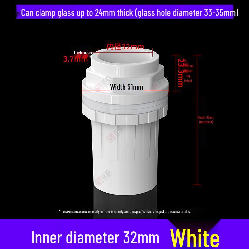 PVC Fish Tank Inlet/Outlet Waterproof Connector with Extended Male/Female Threads