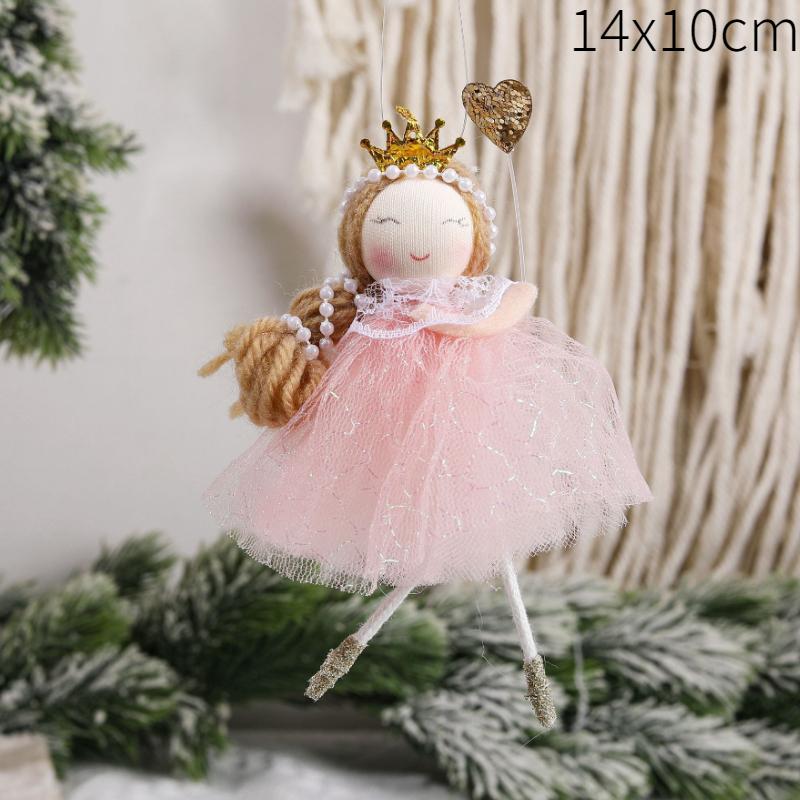 2025 Christmas Angel Dolls Plush Girl Christmas Tree Decorations for Home Navidad Ornaments Xmas Pandent New Year Gifts for Kids
