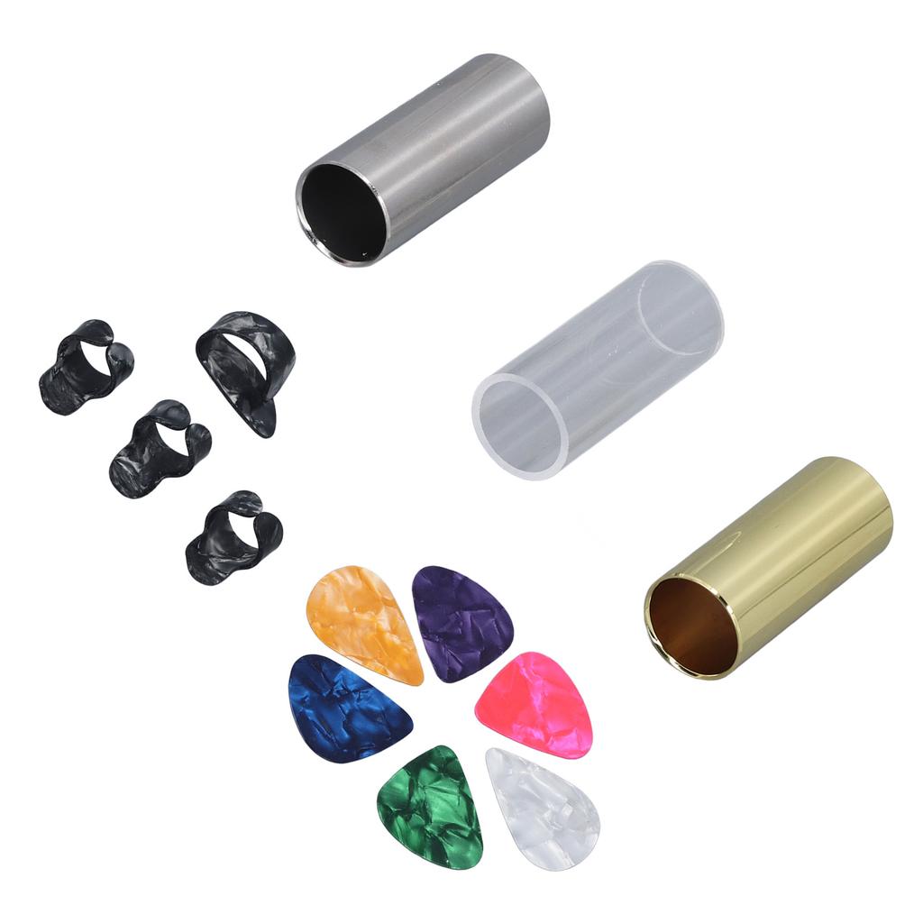 Set Slide pentru Chitară Oțel Inoxidabil Acrilic Alamă cu Pene de Deget pentru Degetul Mare Înlocuitor pentru Chitară Acustică