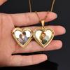 Heart Locket Necklace For Women Stainless Steel Jewelry Custom Photo Frame Memory  Love Pendant For Valentine's Day Gift