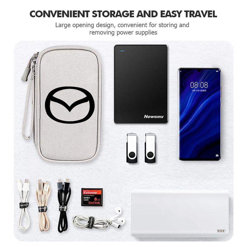 Car Multi-Layer Cable Organizer Oxford Fabric Waterproof Anti-Dust Bag For Mazda 2 3 5 6 Axela Atenza Speed 6 CX3 CX4 CX5 CX7 vf2