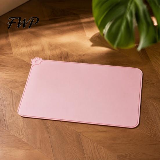 Food Grade Silicone Placemat Pet Feeding Mat, Anti-Slip Dog Cat Bowl Durable Accessory Waterproof Insulation Pad for Puppy Kitten Spill Proof Mat