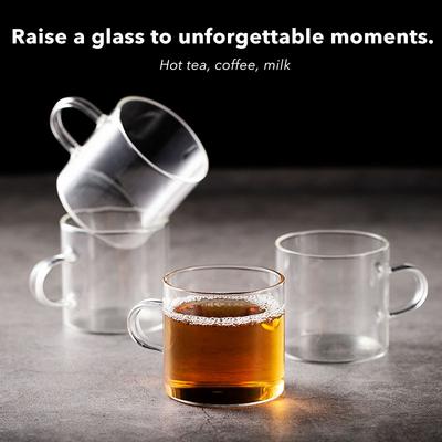 Tazze da Espresso in Vetro Borosilicato Set da 1 6 9 Pezzi 3.38oz con Manico Tazzine da Caffè Resistenti al Calore per Espresso