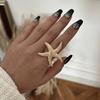 Exaggerated Starfish Ring Gold Color Flower Ring Romantic Pearl Ring  Friends