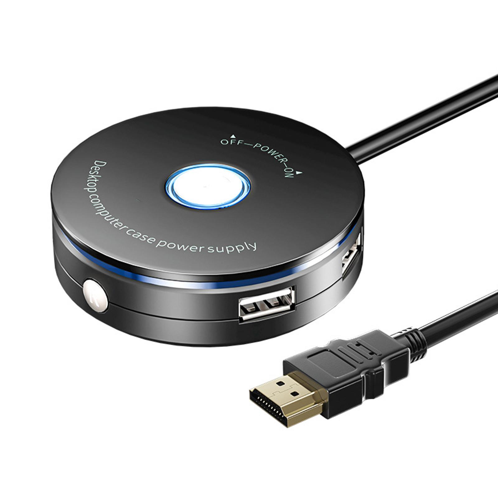 

Кнопка живлення зовнішнього комп’ютера Корпус настільного комп’ютера Кнопка скидання перемикачів із портом USB 2.0 для домашнього офісу Інтернет-кафе чорний