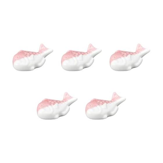 Set of 5 White Porcelain Chopstick Rests by Setomonohonpo